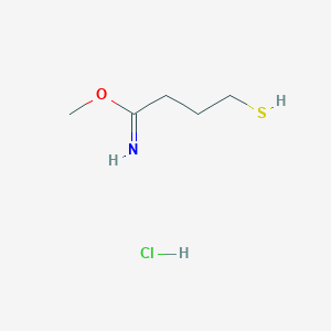 molecular formula C5H12ClNOS B14662618 Methyl-4 mercapto butyrimidate hydrochloride CAS No. 50280-42-7