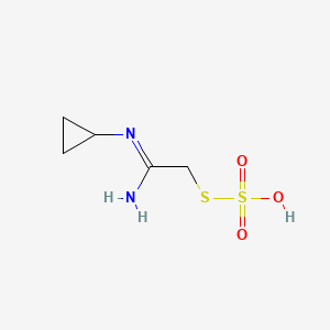 molecular formula C5H10N2O3S2 B14662645 Methanethiol, N-cyclopropylamidino-, hydrogen thiosulfate CAS No. 40283-52-1