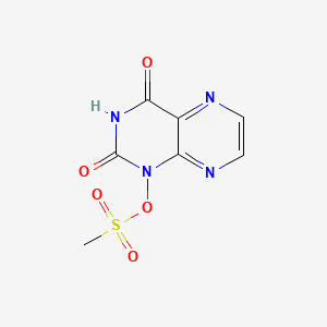molecular formula C7H6N4O5S B14662665 2,4(1H,3H)-Pteridinedione, 1-((methylsulfonyl)oxy)- CAS No. 37440-29-2