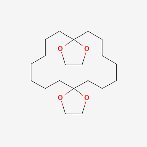 molecular formula C20H36O4 B14662672 1,4,14,17-Tetraoxadispiro[4.7.4~13~.7~5~]tetracosane CAS No. 38734-12-2
