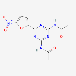 molecular formula C11H10N6O5 B14662679 N,N'-[6-(5-Nitro-2-furyl)-S-triazine-2,4-diyl]bisacetamide CAS No. 51325-35-0