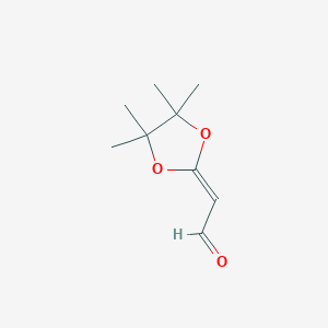 molecular formula C9H14O3 B14662743 (4,4,5,5-Tetramethyl-1,3-dioxolan-2-ylidene)acetaldehyde CAS No. 51917-66-9