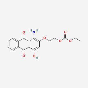 molecular formula C19H17NO7 B14662760 Carbonic acid, 2-[(1-amino-9,10-dihydro-4-hydroxy-9,10-dioxo-2-anthracenyl)oxy]ethyl ethyl ester CAS No. 40530-60-7