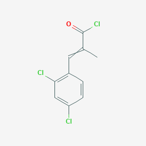 molecular formula C10H7Cl3O B14662785 3-(2,4-Dichlorophenyl)-2-methylprop-2-enoyl chloride CAS No. 40146-28-9