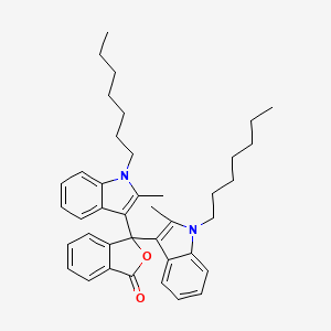molecular formula C40H48N2O2 B14662852 3,3-Bis(1-heptyl-2-methyl-1H-indol-3-yl)-2-benzofuran-1(3H)-one CAS No. 50292-94-9