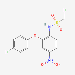 molecular formula C13H10Cl2N2O5S B14663015 1-Chloro-N-[2-(4-chlorophenoxy)-4-nitrophenyl]methanesulfonamide CAS No. 51765-53-8