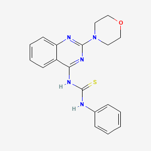 molecular formula C19H19N5OS B14663058 N-[2-(Morpholin-4-yl)quinazolin-4-yl]-N'-phenylthiourea CAS No. 41763-71-7