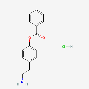 molecular formula C15H16ClNO2 B14663079 Benzoic acid, (2-aminoethyl)phenyl ester CAS No. 37567-31-0