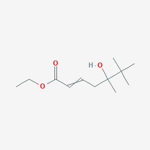 molecular formula C12H22O3 B14663103 Ethyl 5-hydroxy-5,6,6-trimethylhept-2-enoate CAS No. 50745-78-3