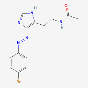 molecular formula C13H14BrN5O B14663158 N-(2-{4-[2-(4-Bromophenyl)hydrazinylidene]-4H-imidazol-5-yl}ethyl)acetamide CAS No. 39050-06-1