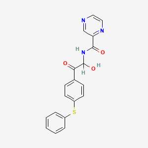 molecular formula C19H15N3O3S B14663198 N-(1-Hydroxy-2-oxo-2-(4-(phenylthio)phenyl)ethyl)pyrazinecarboxamide CAS No. 42069-35-2