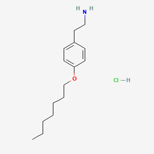 molecular formula C15H26ClNO B14663233 Benzeneethanamine, 4-(heptyloxy)-, hydrochloride CAS No. 37563-57-8