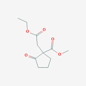 molecular formula C11H16O5 B14663345 Methyl 1-(2-ethoxy-2-oxoethyl)-2-oxocyclopentane-1-carboxylate CAS No. 41301-65-9