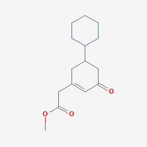 molecular formula C15H22O3 B14663436 Methyl 2-(5-cyclohexyl-3-oxocyclohexen-1-yl)acetate CAS No. 51352-24-0