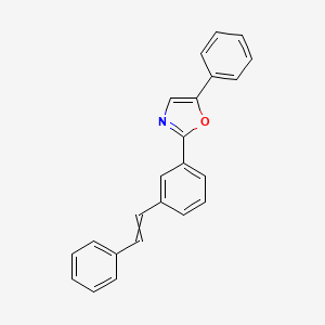 molecular formula C23H17NO B14663478 Oxazole, 5-phenyl-2-[3-(2-phenylethenyl)phenyl]- CAS No. 49823-97-4