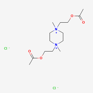 molecular formula C14H28Cl2N2O4 B14663492 N,N'-Dimethyl-N,N'-di-(2-acetoxyethyl)piperazinium dichloride CAS No. 40066-92-0