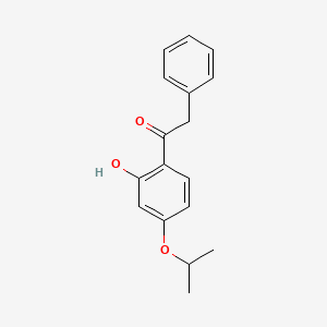 molecular formula C17H18O3 B14663498 Ethanone, 1-[2-hydroxy-4-(1-methylethoxy)phenyl]-2-phenyl- CAS No. 50561-04-1