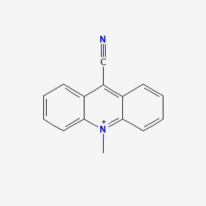 molecular formula C15H11N2+ B14663529 Acridinium, 9-cyano-10-methyl- CAS No. 46791-36-0