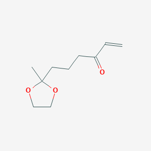 molecular formula C10H16O3 B14663543 6-(2-Methyl-1,3-dioxolan-2-yl)hex-1-en-3-one CAS No. 51297-42-8