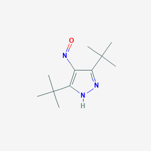 molecular formula C11H19N3O B14663716 3,5-ditert-butyl-4-nitroso-1H-pyrazole CAS No. 38749-07-4