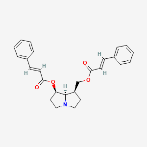 molecular formula C26H27NO4 B14663795 Platynecine 7,9-cinnamate diester CAS No. 39818-16-1