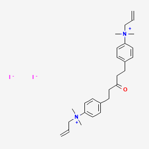 molecular formula C27H38I2N2O B14663823 Benzenaminium, 4,4'-(3-oxo-1,5-pentanediyl)bis(N,N-dimethyl-N-2-propenyl-, diiodide CAS No. 40957-97-9
