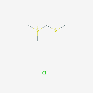 molecular formula C4H11ClS2 B14663863 Dimethyl[(methylsulfanyl)methyl]sulfanium chloride CAS No. 37539-98-3