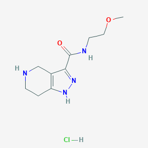 molecular formula C10H17ClN4O2 B1466393 N-(2-Methoxyethyl)-4,5,6,7-tetrahydro-1H-pyrazolo[4,3-c]pyridine-3-carboxamide hydrochloride CAS No. 1220016-55-6
