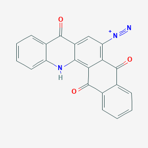 molecular formula C21H10N3O3+ B14663955 5,8,14-Trioxo-5,8,13,14-tetrahydronaphtho[2,3-c]acridine-6-diazonium CAS No. 49868-94-2