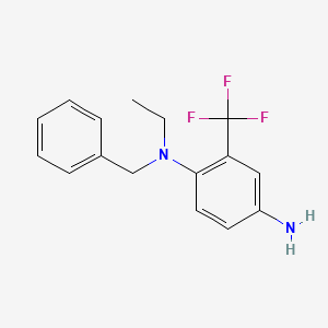 molecular formula C16H17F3N2 B1466407 N1-Benzyl-N1-ethyl-2-(trifluoromethyl)benzene-1,4-diamine CAS No. 1182811-82-0