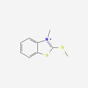 molecular formula C9H10NS2+ B14664099 Benzothiazolium, 3-methyl-2-(methylthio)- CAS No. 46045-65-2