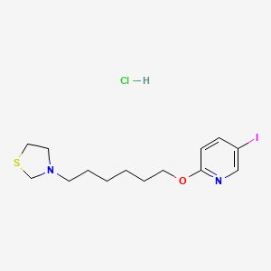 molecular formula C14H22ClIN2OS B14664110 Thiazolidine, 3-(6-(5-iodo-2-pyridyloxy)hexyl)-, hydrochloride CAS No. 40771-34-4