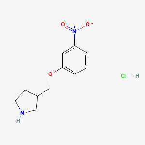 molecular formula C11H15ClN2O3 B1466418 3-[(3-Nitrophenoxy)methyl]pyrrolidine hydrochloride CAS No. 1219982-35-0