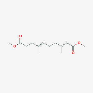 molecular formula C14H22O4 B14664362 Dimethyl 3,7-dimethyldeca-2,6-dienedioate CAS No. 38609-53-9