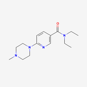 molecular formula C15H24N4O B14664416 Nicotinamide, N,N-diethyl-6-(4-methyl-1-piperazinyl)- CAS No. 38030-01-2