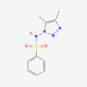 molecular formula C10H12N4O2S B14664425 N-(4,5-Dimethyl-1H-1,2,3-triazol-1-yl)benzenesulfonamide CAS No. 36289-51-7