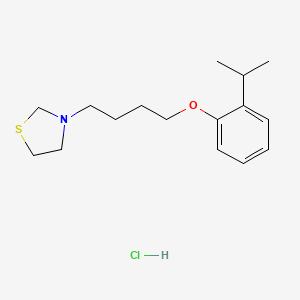 molecular formula C16H26ClNOS B14664497 Thiazolidine, 3-(4-(o-isopropylphenoxy)butyl)-, hydrochloride CAS No. 38914-45-3