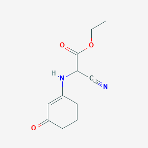 molecular formula C11H14N2O3 B14664507 Ethyl 3-nitrilo-N-(3-oxocyclohex-1-en-1-yl)alaninate CAS No. 51495-72-8