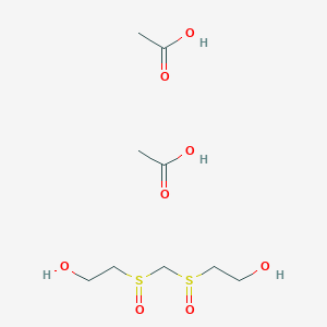 molecular formula C9H20O8S2 B14664662 Acetic acid;2-(2-hydroxyethylsulfinylmethylsulfinyl)ethanol CAS No. 51109-26-3