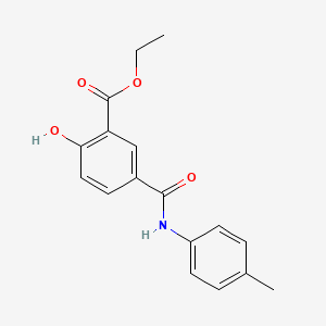 molecular formula C17H17NO4 B14664694 Benzoic acid, 2-hydroxy-5-(((4-methylphenyl)amino)carbonyl)-, ethyl ester CAS No. 38507-90-3