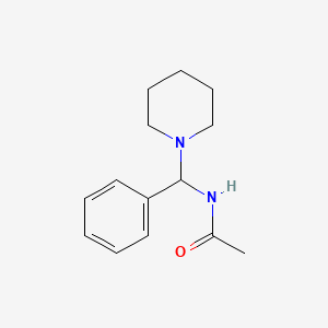 molecular formula C14H20N2O B14664752 Acetamide, N-(phenyl-1-piperidinylmethyl)- CAS No. 37733-79-2