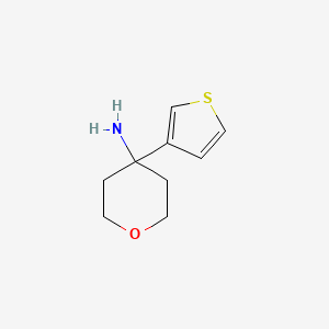 molecular formula C9H13NOS B1466476 4-(Thiophen-3-yl)oxan-4-amine CAS No. 1485605-65-9