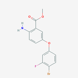 molecular formula C14H11BrFNO3 B1466479 Methyl 2-amino-5-(4-bromo-3-fluorophenoxy)benzoate CAS No. 1468710-90-8