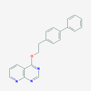 molecular formula C21H17N3O B146648 Pyrido(2,3-d)pyrimidine, 4-(2-(1,1'-biphenyl)-4-ylethoxy)- CAS No. 134999-77-2
