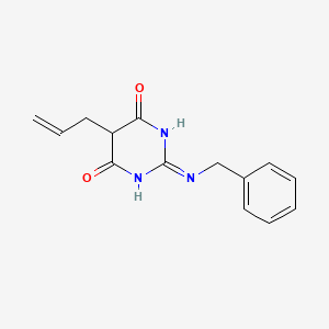 molecular formula C14H15N3O2 B14664905 4,6(1H,5H)-Pyrimidinedione, 5-allyl-2-(benzylamino)- CAS No. 40262-36-0