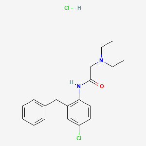 molecular formula C19H24Cl2N2O B14664928 N-(4-Chloro-2-(phenylmethyl)phenyl)-2-(diethylamino)acetamide hydrochloride CAS No. 42605-17-4