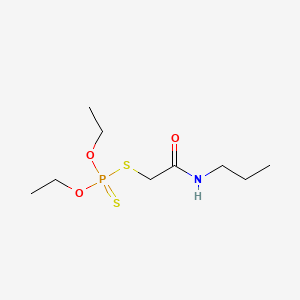 molecular formula C9H20NO3PS2 B14664997 Phosphorodithioic acid, O,O-diethyl S-(2-oxo-2-(propylamino)ethyl) ester CAS No. 37744-79-9