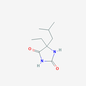 molecular formula C9H16N2O2 B14665077 5-Ethyl-5-(2-methylpropyl)imidazolidine-2,4-dione CAS No. 36033-26-8