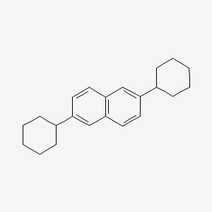 molecular formula C22H28 B14665099 2,6-Dicyclohexylnaphthalene CAS No. 42044-10-0