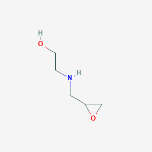 molecular formula C5H11NO2 B14665122 Ethanol, 2-[(oxiranylmethyl)amino]- CAS No. 51473-60-0